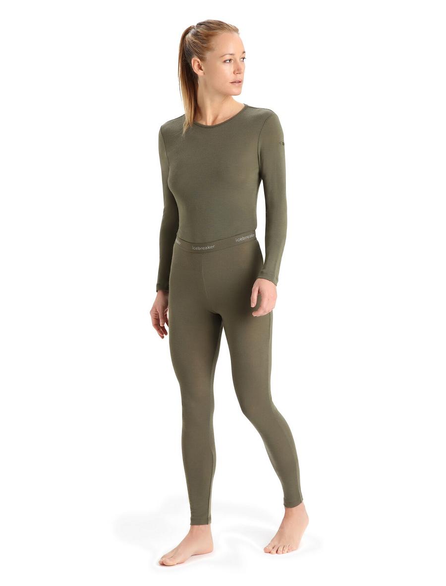 Base Layers Icebreaker Merino 175 Everyday Thermal Leggings Femme Vert Olive | FR 1899BEXC